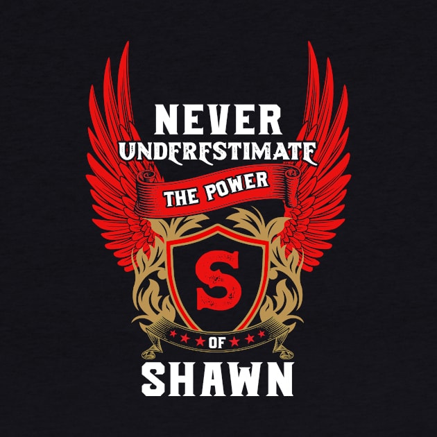 Never Underestimate The Power Shawn - Shawn First Name Tshirt Funny Gifts by dmitriytewzir